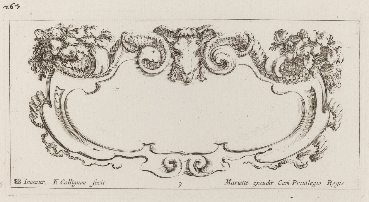 Cartouche tekijältä François Collignon after Stefano Della Bella