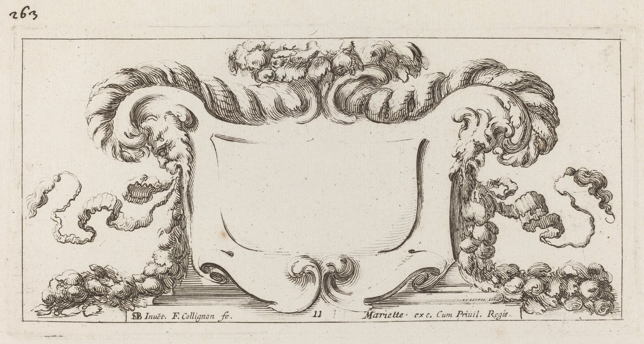 Cartouche tekijältä François Collignon after Stefano Della Bella