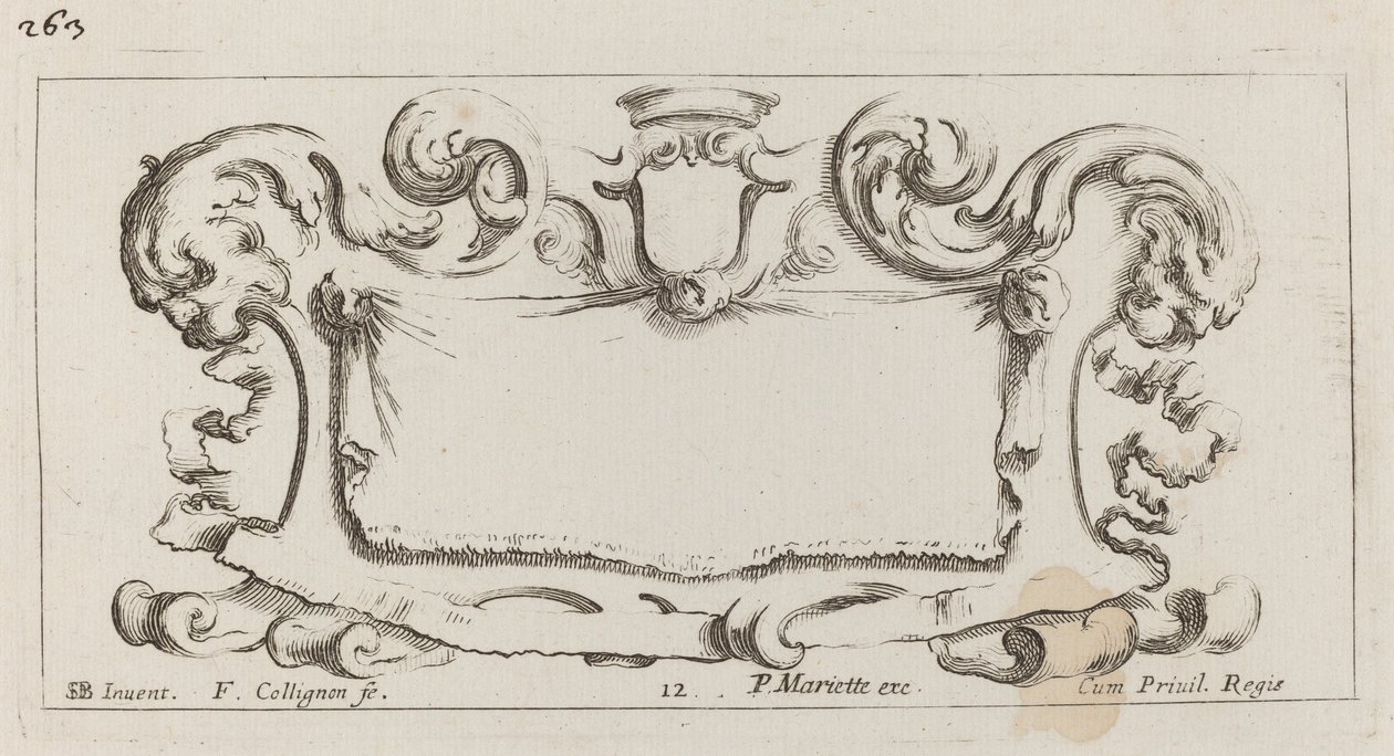Cartouche tekijältä François Collignon after Stefano Della Bella