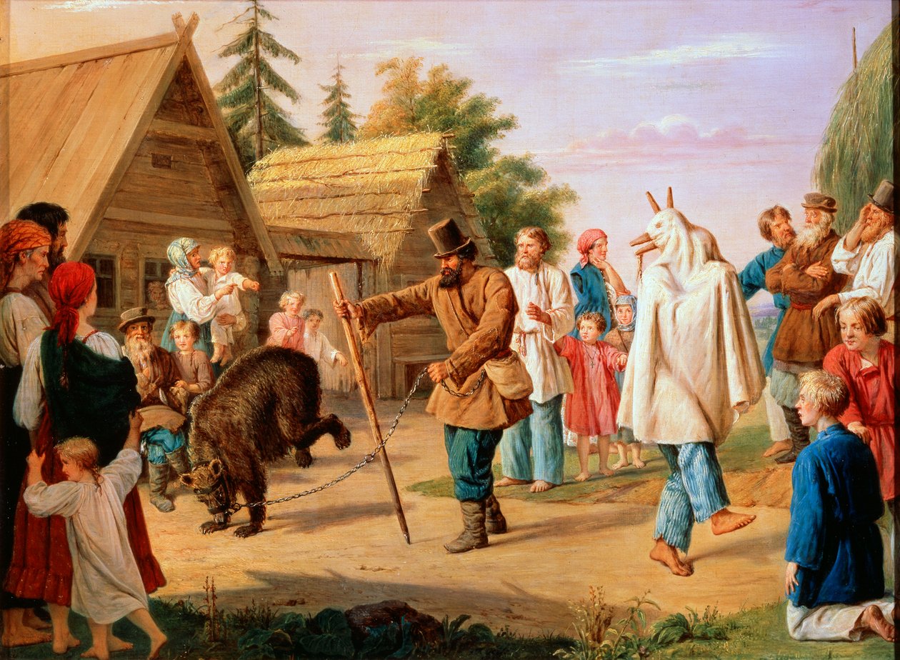 "Buffoons in a Village", 1857. tekijältä François Nicolas Riss