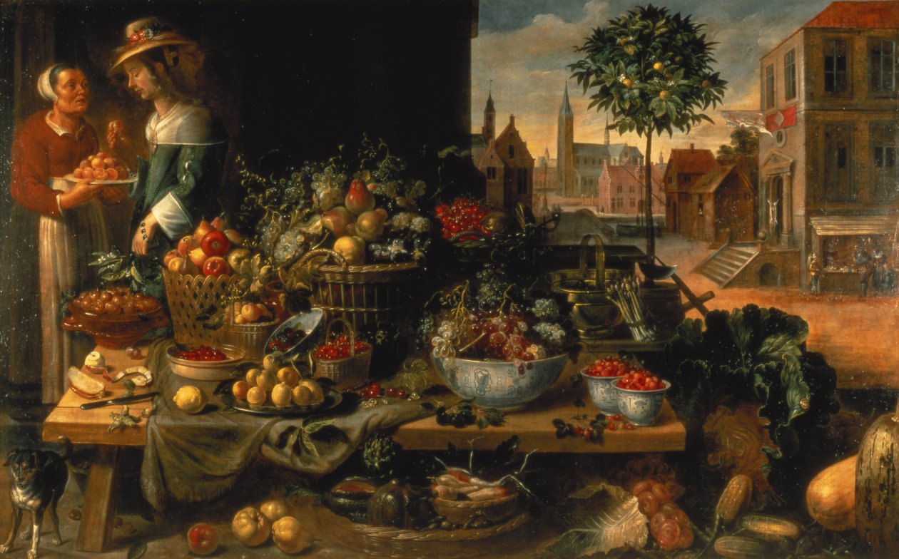 Hedelmäkioski, noin 1640 tekijältä Frans Snyders or Snijders