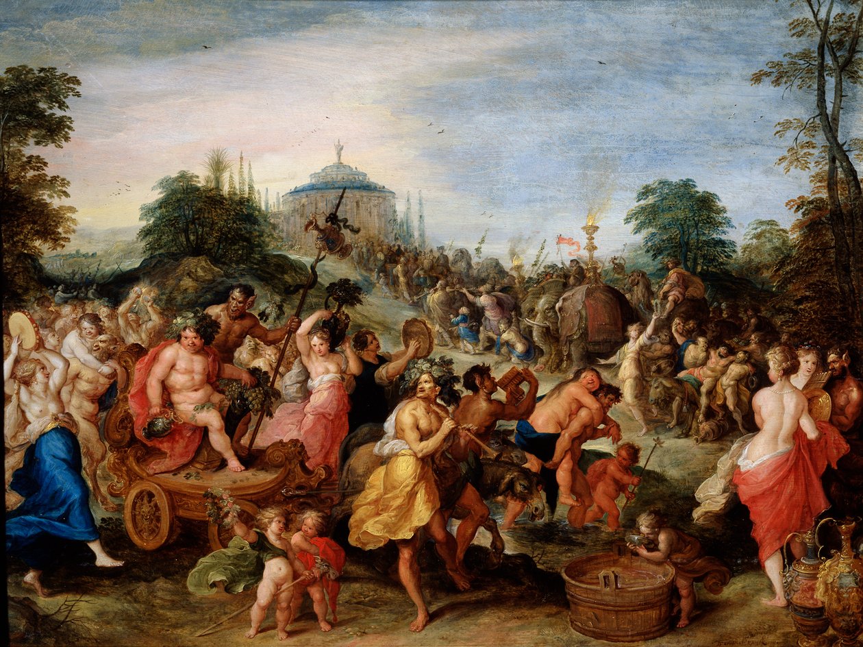 "Bacchus-kulkue", 1600-luku tekijältä Frans Francken II