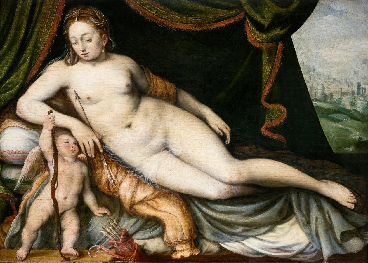 Venus ja Amor, noin 1560 tekijältä Frans Vriendt