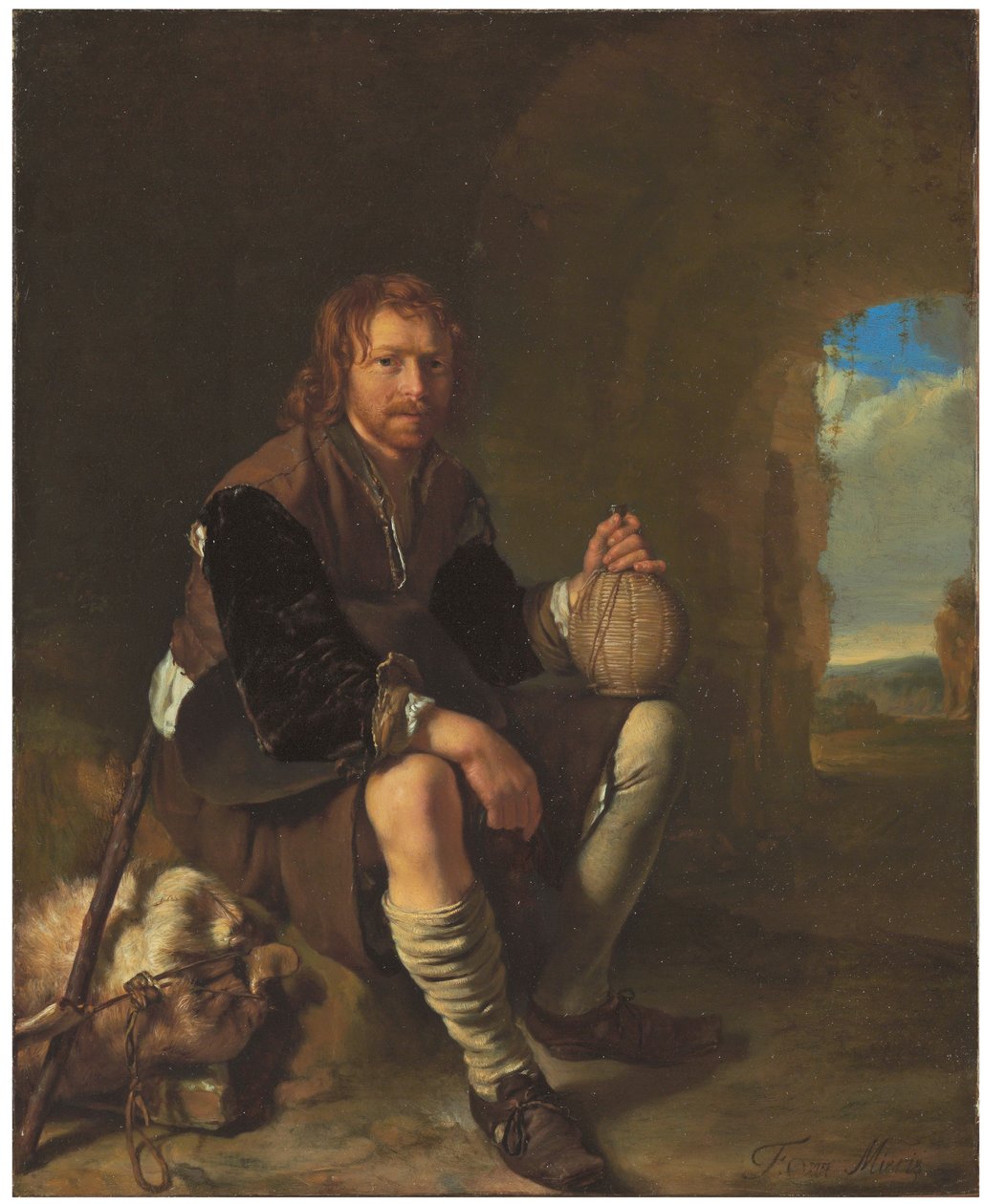 Matkustaja levossa tekijältä Frans van Mieris