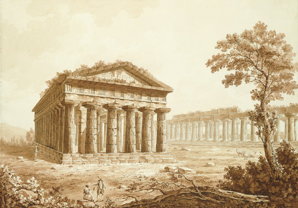 Neptunuksen temppeli ja Paestumin basilika tekijältä Franz Kaisermaan