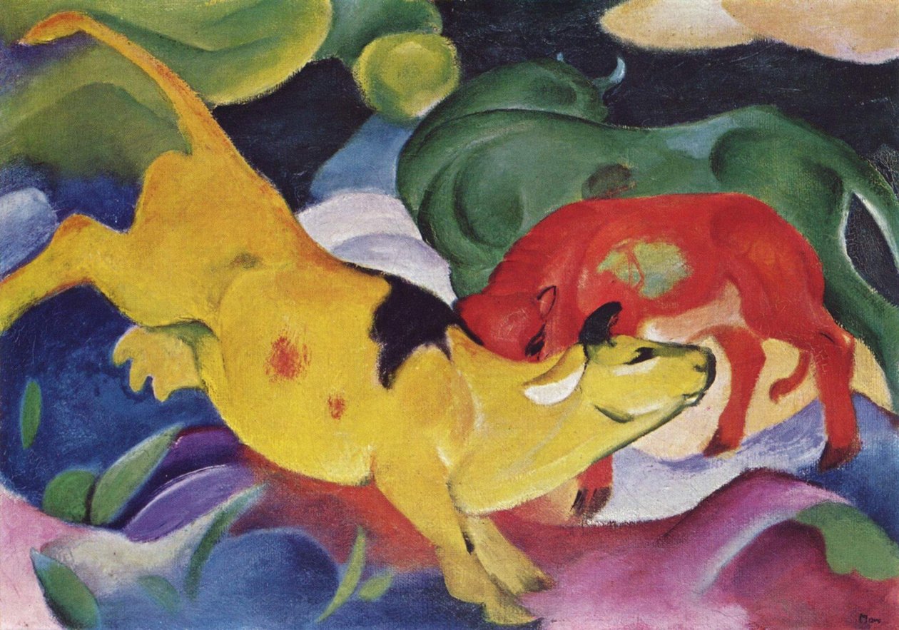 Kyhe-rot, grün, gelb tekijältä Franz Marc