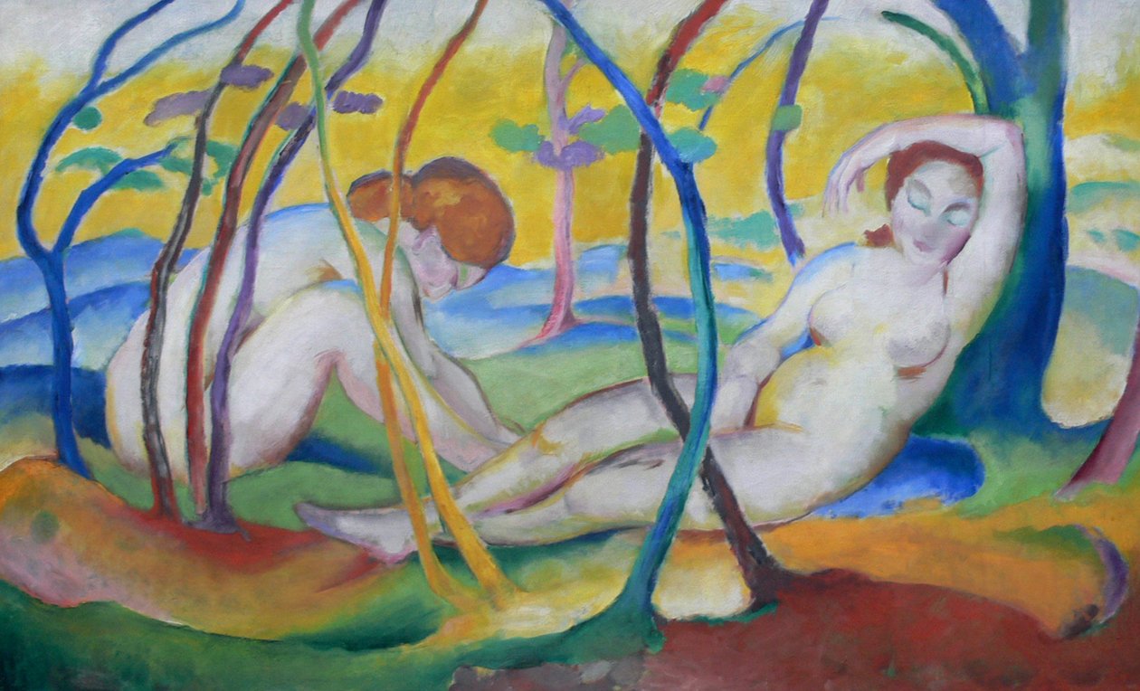 Akte unter Bäumen tekijältä Franz Marc