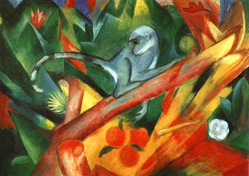 Das Äffchen tekijältä Franz Marc