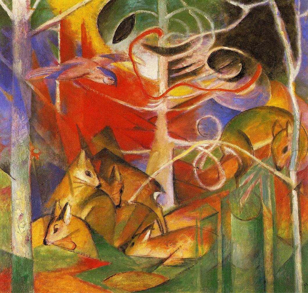 Hirvi metsässä tekijältä Franz Marc