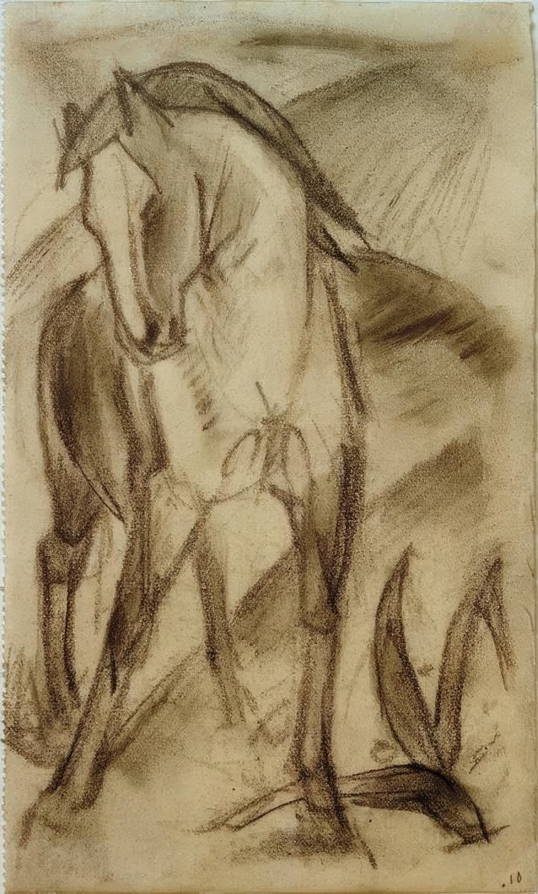 Junges Pferd Berglandschaftissa tekijältä Franz Marc