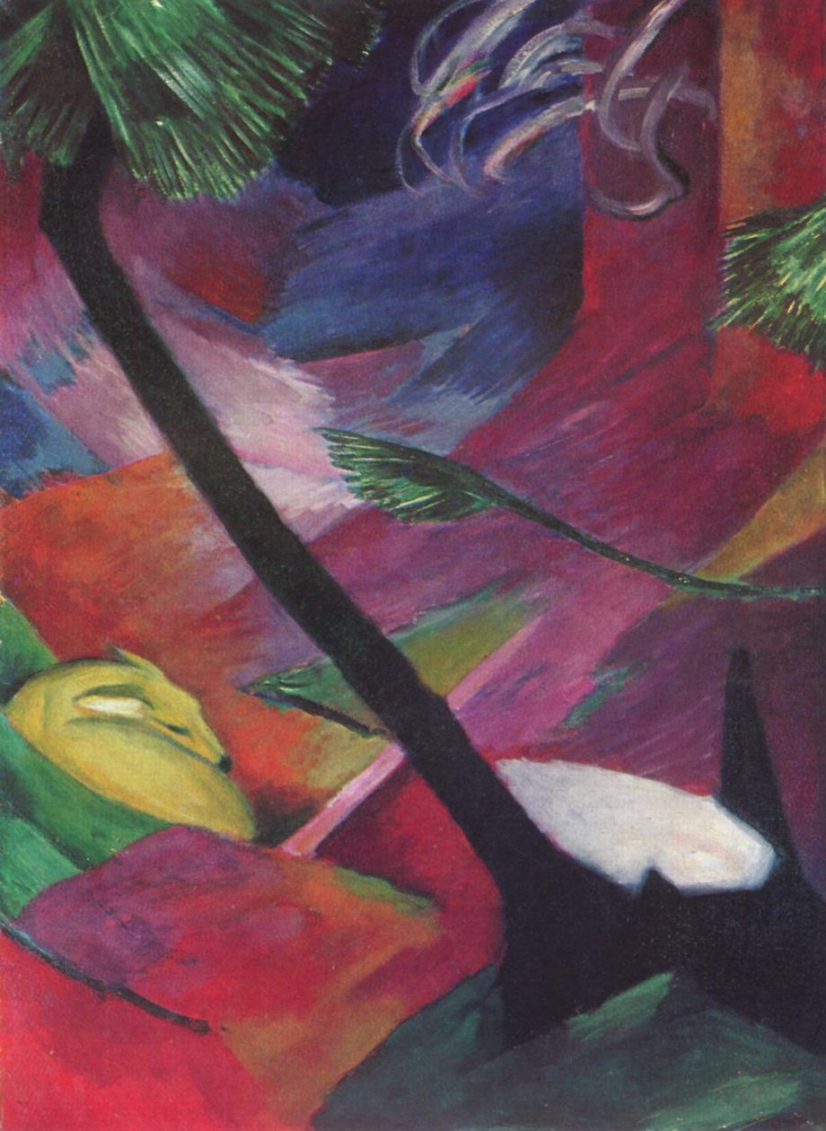 Reh im Walde tekijältä Franz Marc
