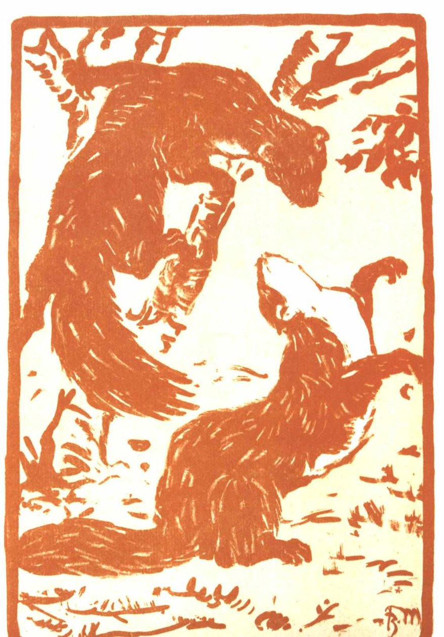 Spielende Wiesel tekijältä Franz Marc