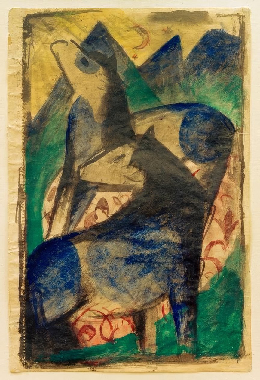Zwei blaue Pferde tekijältä Franz Marc
