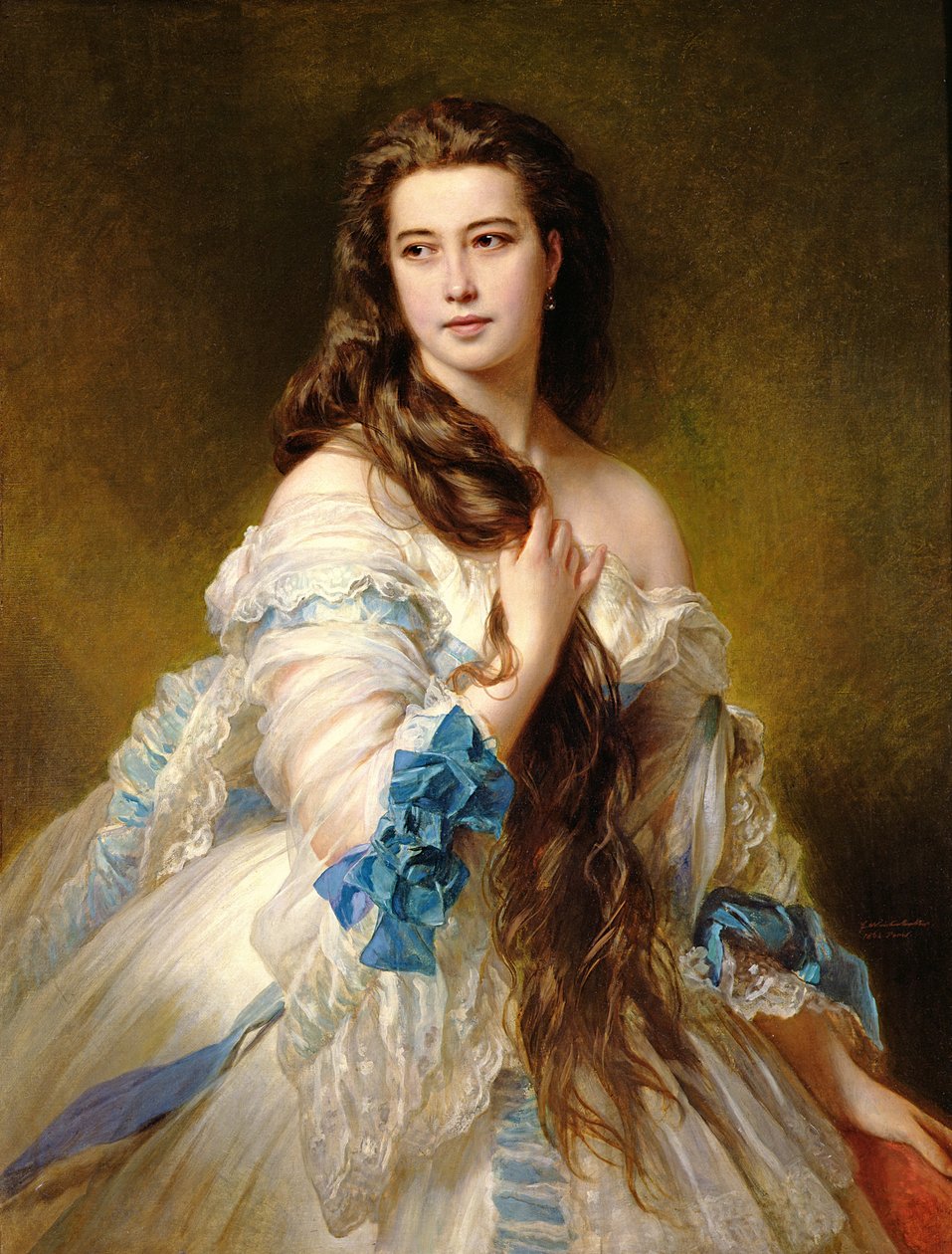 Madame Rimski-Korsakovin (1833-78) muotokuva, syntyi Varvara Dmitrievna Mergassov, 1864 tekijältä Franz Xaver Winterhalter
