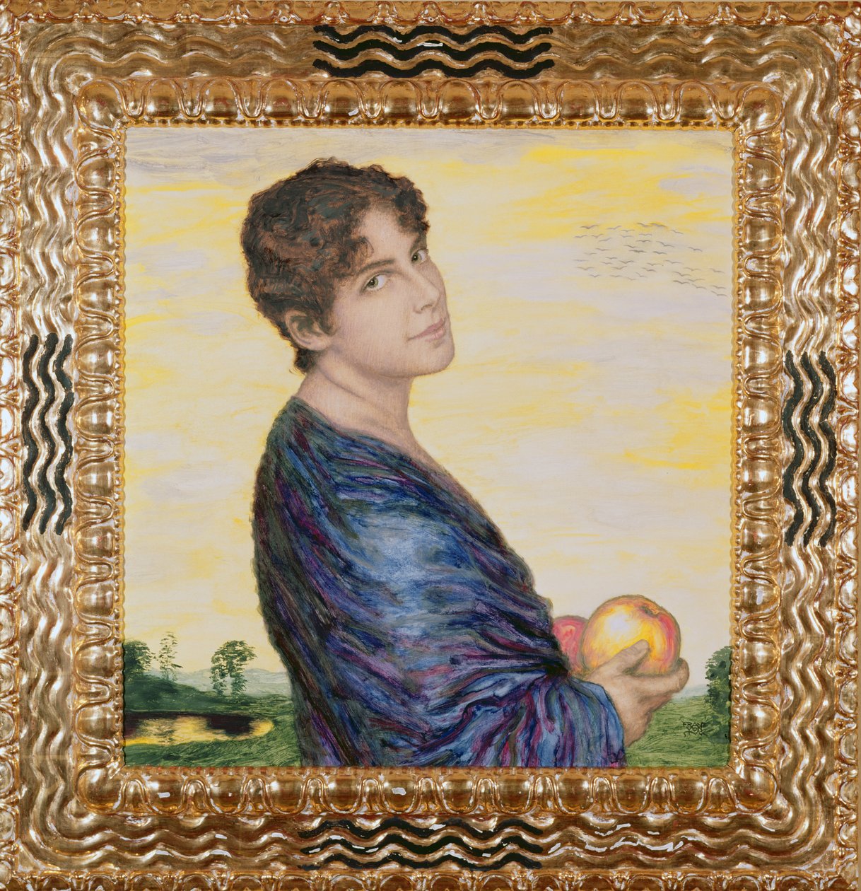 Nainen pitelee omenaa, n. 1916 (öljy) tekijältä Franz von Stuck