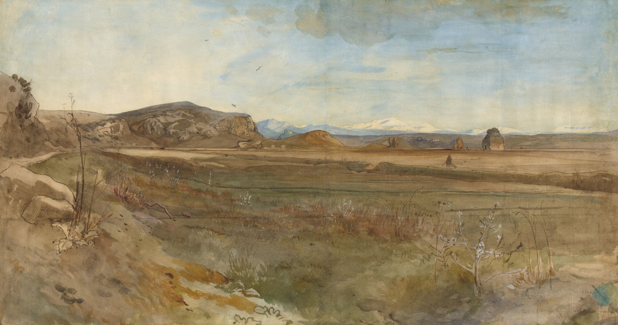Campagnan maisema Via Flaminian varrella tekijältä Franz Albert Venus