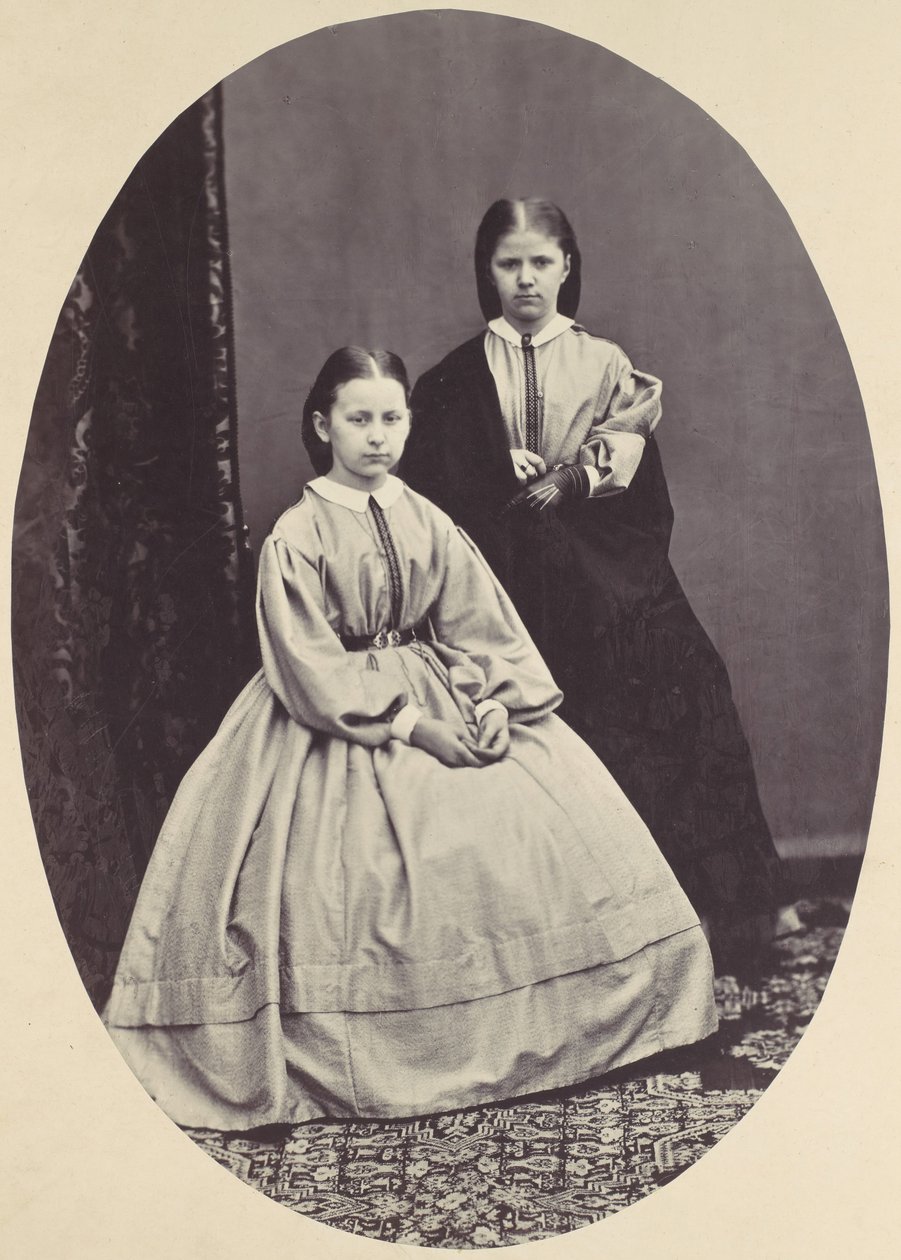 [Kahden tytön muotokuva], 1850-60-luku. tekijältä Franz Antoine