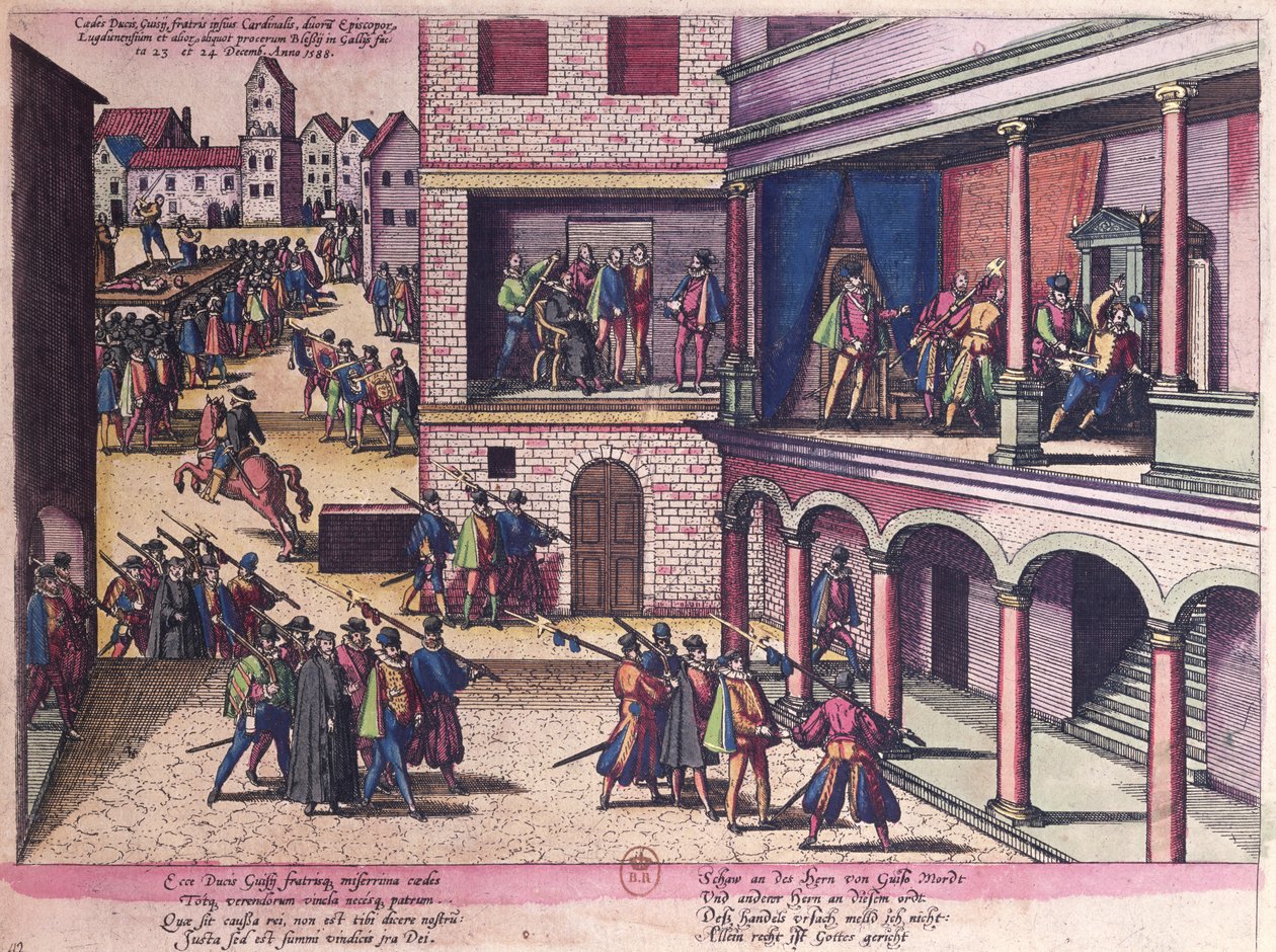 Guisen herttuan Henrikin salamurha (1549-88). tekijältä Franz Hogenberg