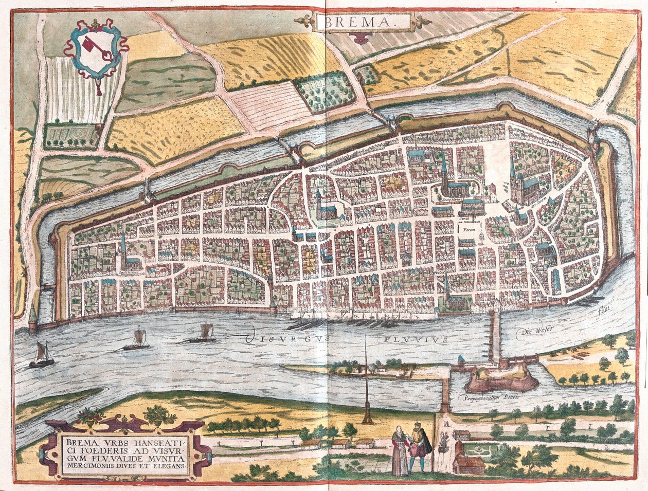 Bremen, Saksa (kaiverrus tekijältä Franz Hogenberg