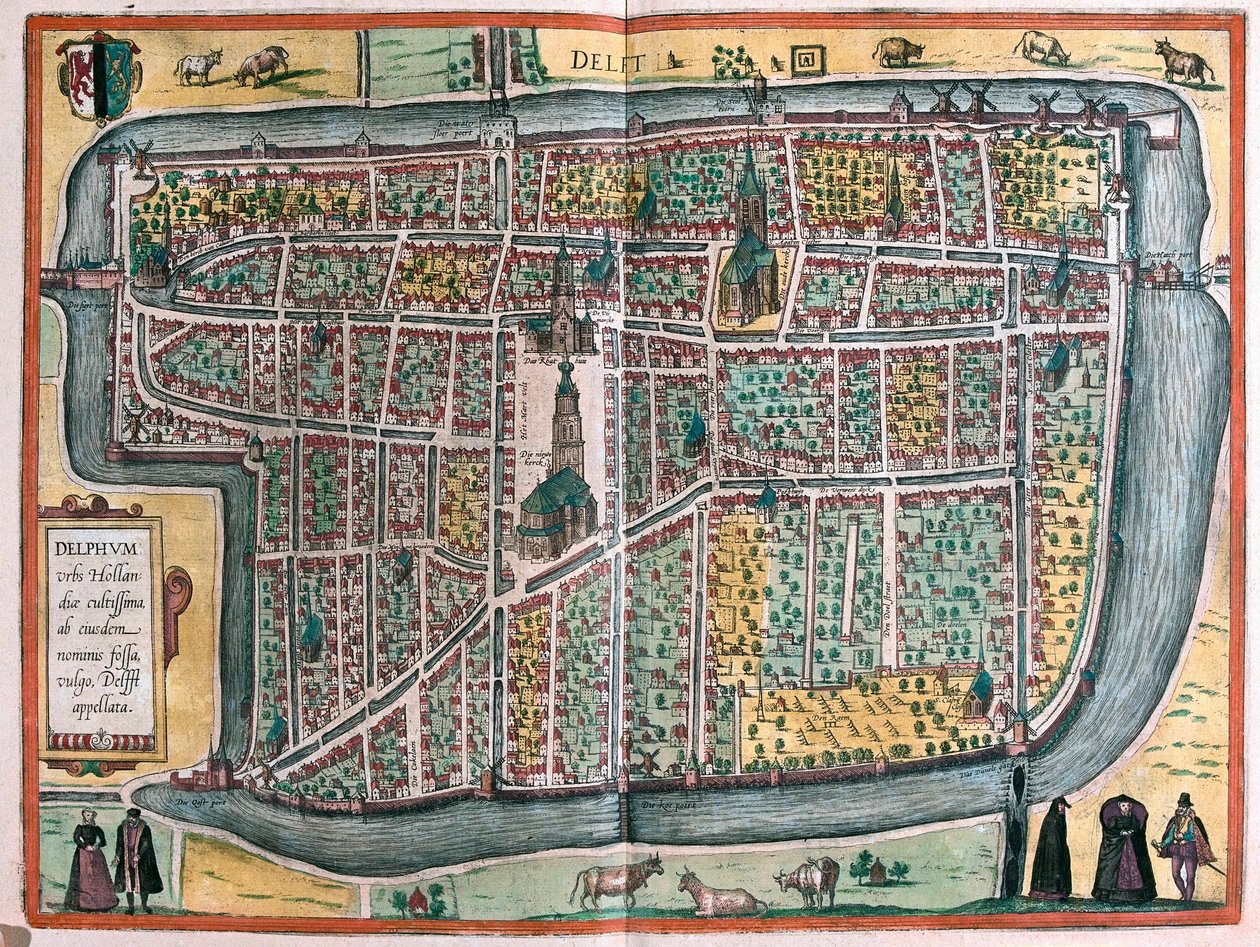 Delft, Alankomaat (kaiverrus tekijältä Franz Hogenberg