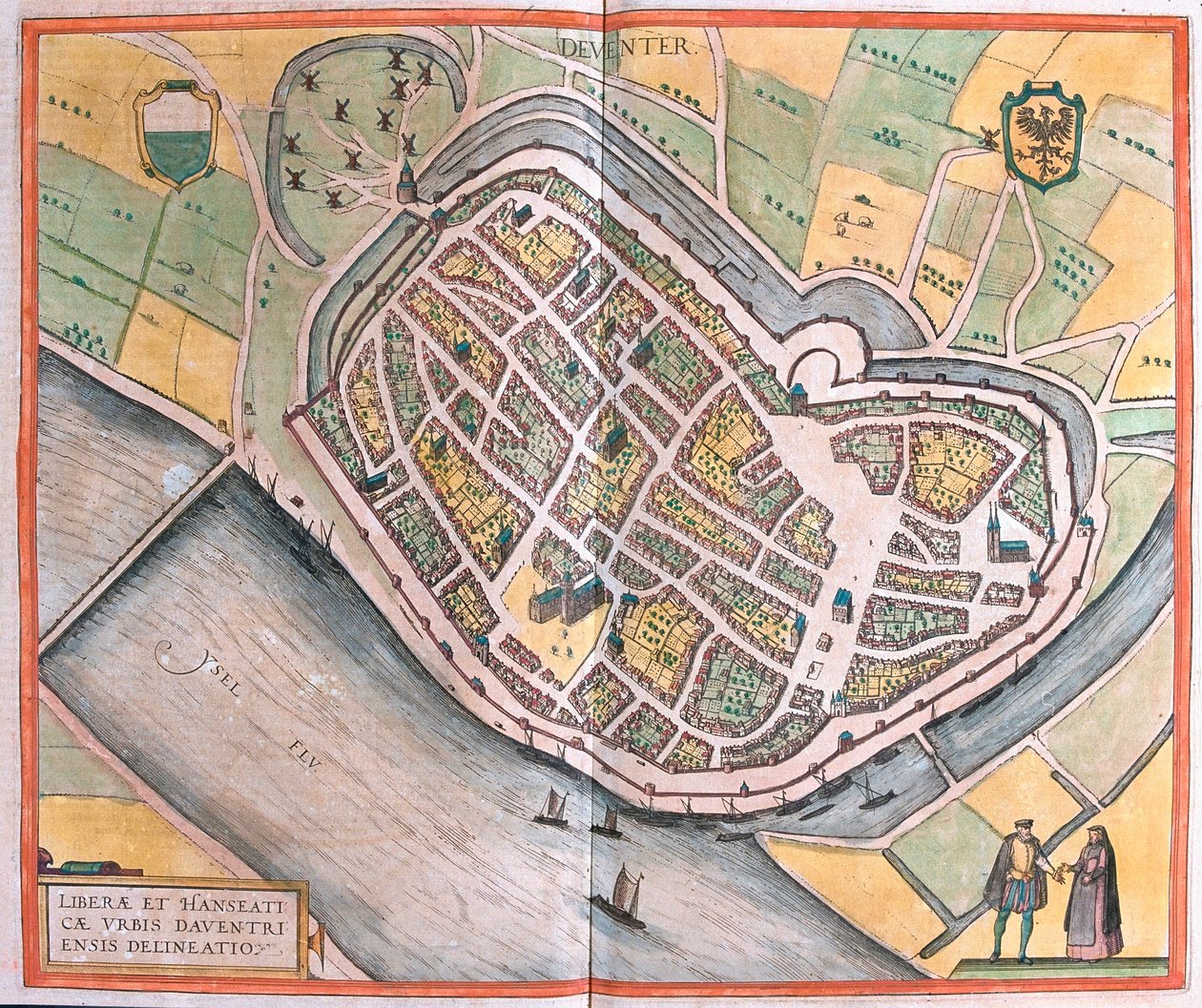 Deventer, Alankomaat (kaiverrus tekijältä Franz Hogenberg