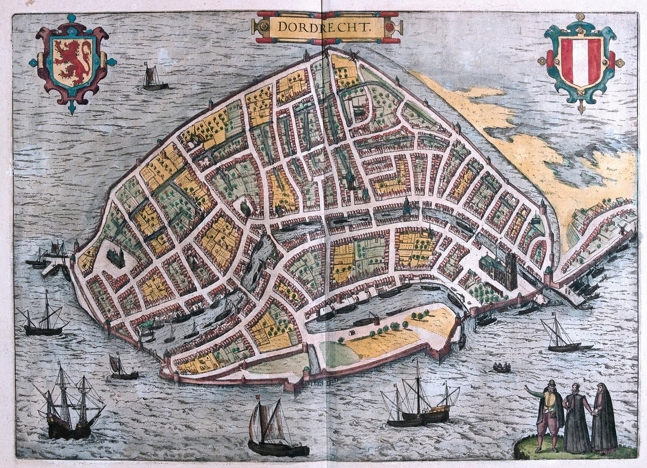 Dordrecht, Alankomaat (kaiverrus tekijältä Franz Hogenberg