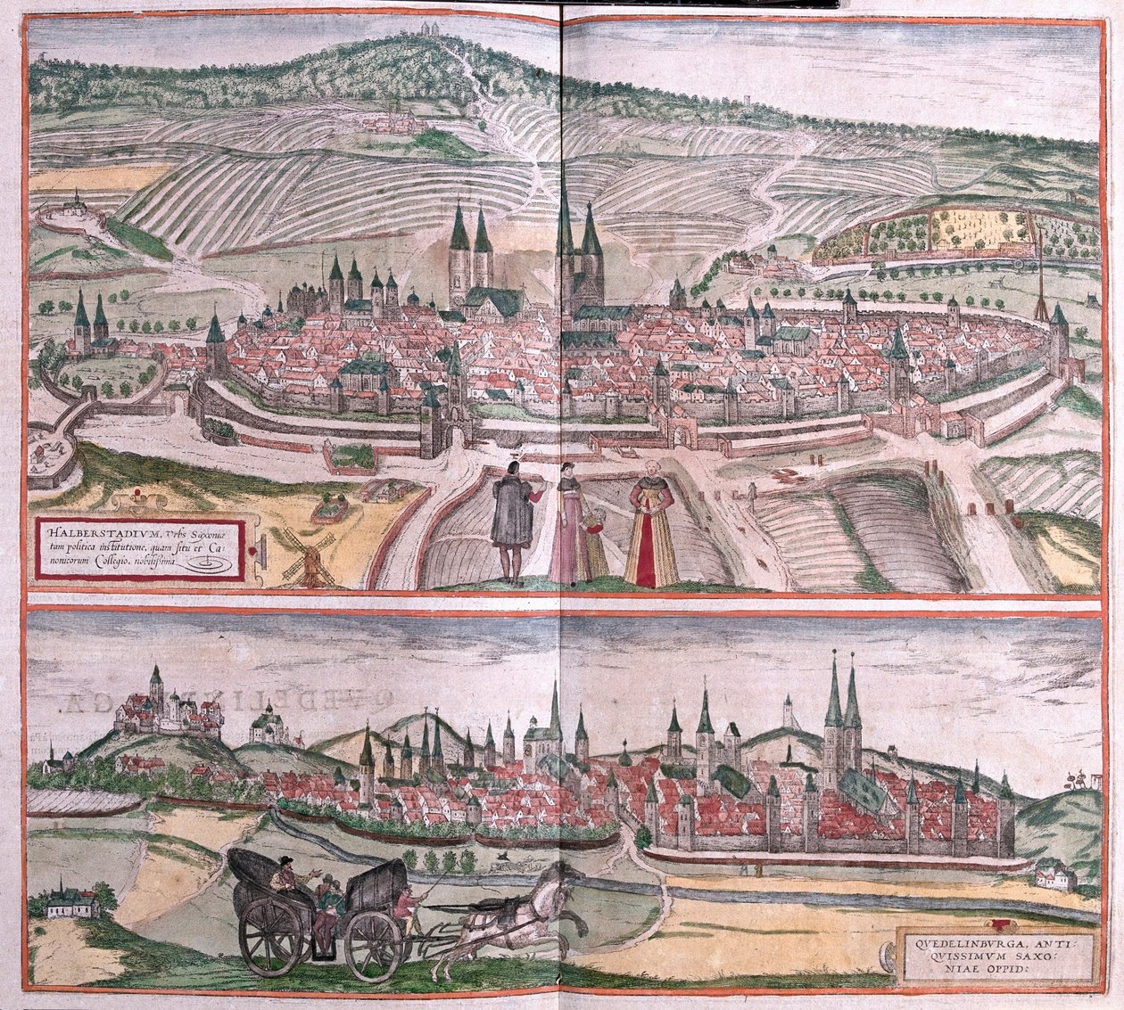 Halberstadt ja Quedlinburg, Saksa (kaiverrus tekijältä Franz Hogenberg