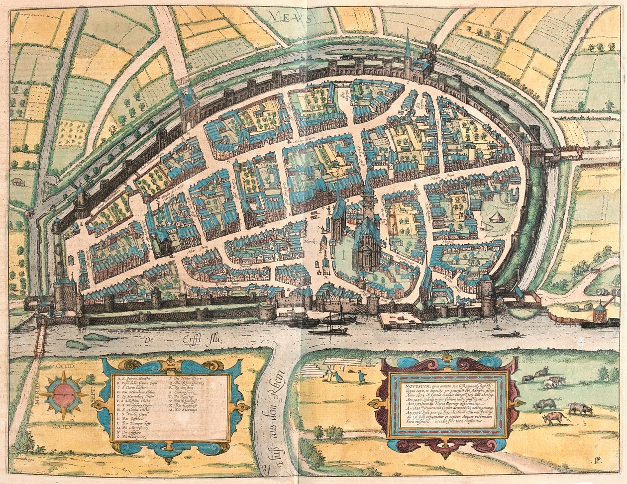 Neuss, Saksa (kaiverrus tekijältä Franz Hogenberg