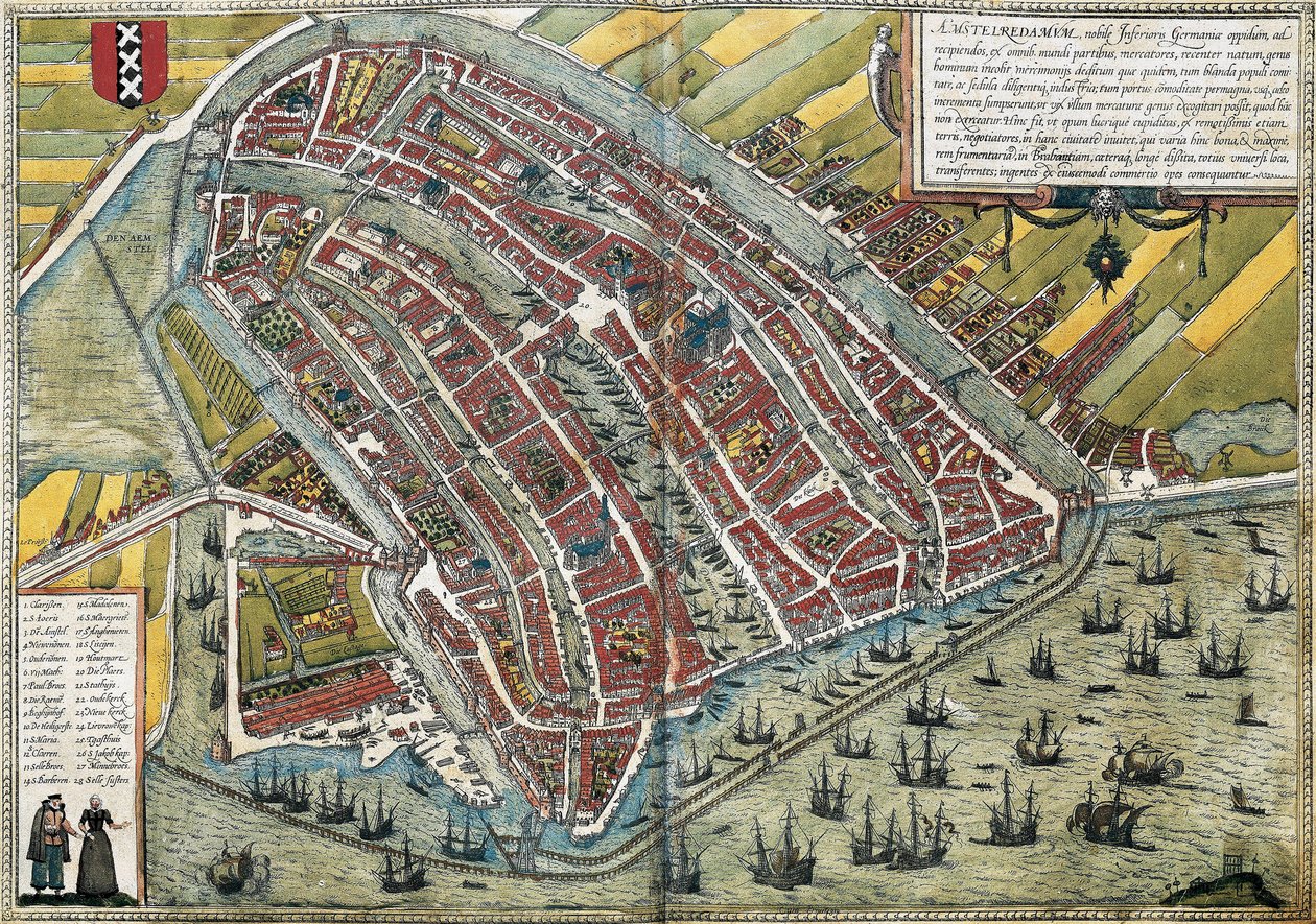 Amsterdamin suunnitelma (Amstelredamum), Alankomaat tekijältä Franz Hogenberg