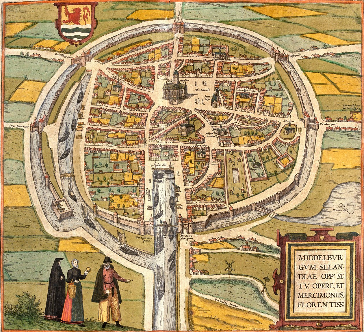 Middelburgin suunnitelma (Middelburgum), Alankomaat (etsaus tekijältä Franz Hogenberg