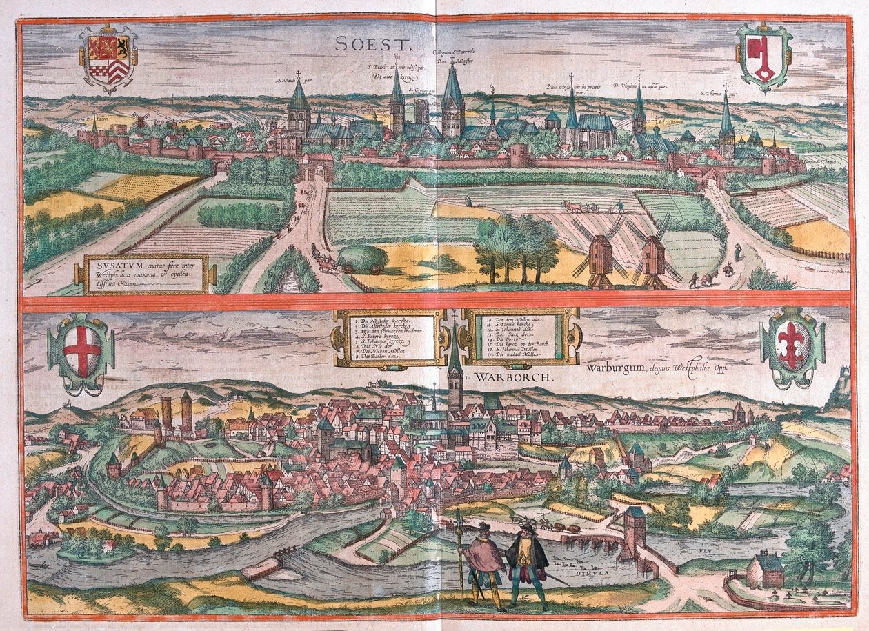 Soest ja Warburg, Saksa (kaiverrus tekijältä Franz Hogenberg