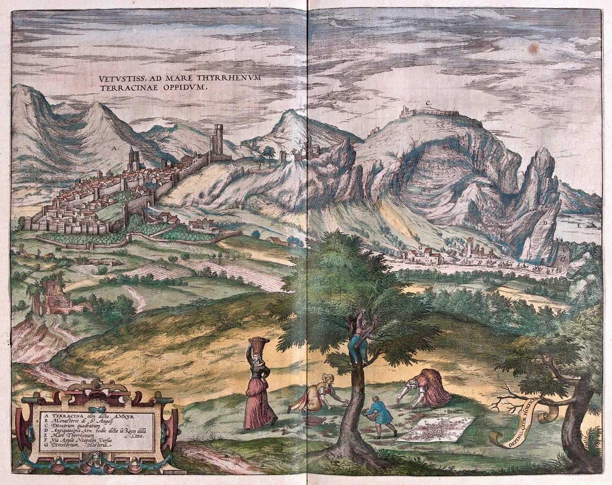 Terracina, Italia (kaiverrus tekijältä Franz Hogenberg
