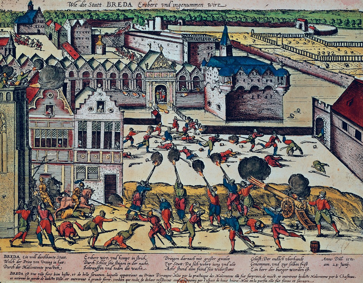 Haultepenne Fury vuonna 1581 (värillinen kaiverrus). tekijältä Franz Hogenberg