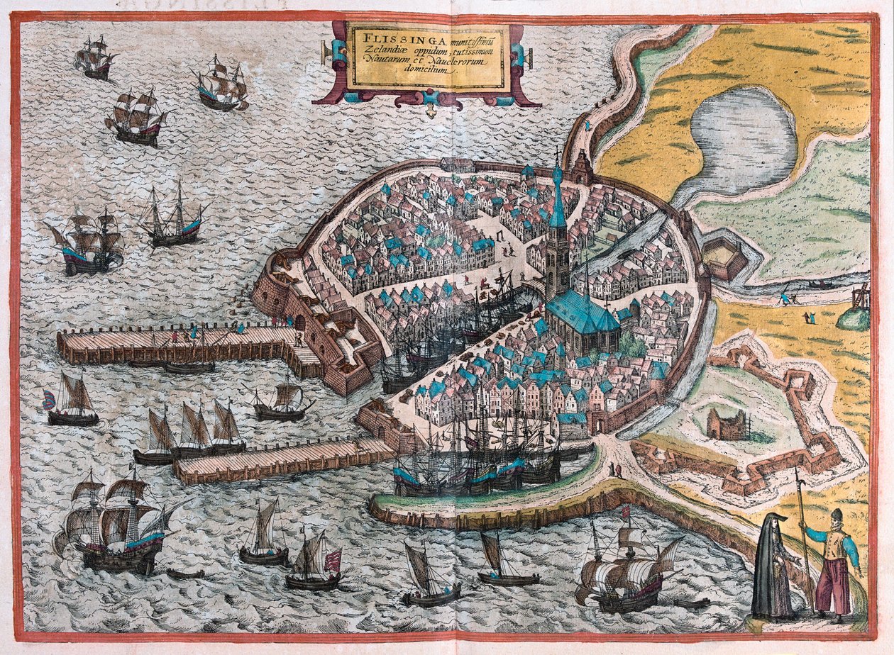 Vlissingen, Alankomaat (kaiverrus tekijältä Franz Hogenberg