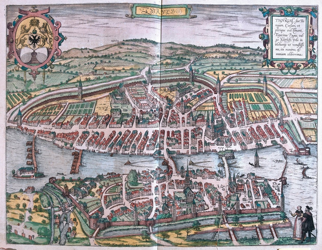 Zürich, Sveitsi (kaiverrus tekijältä Franz Hogenberg