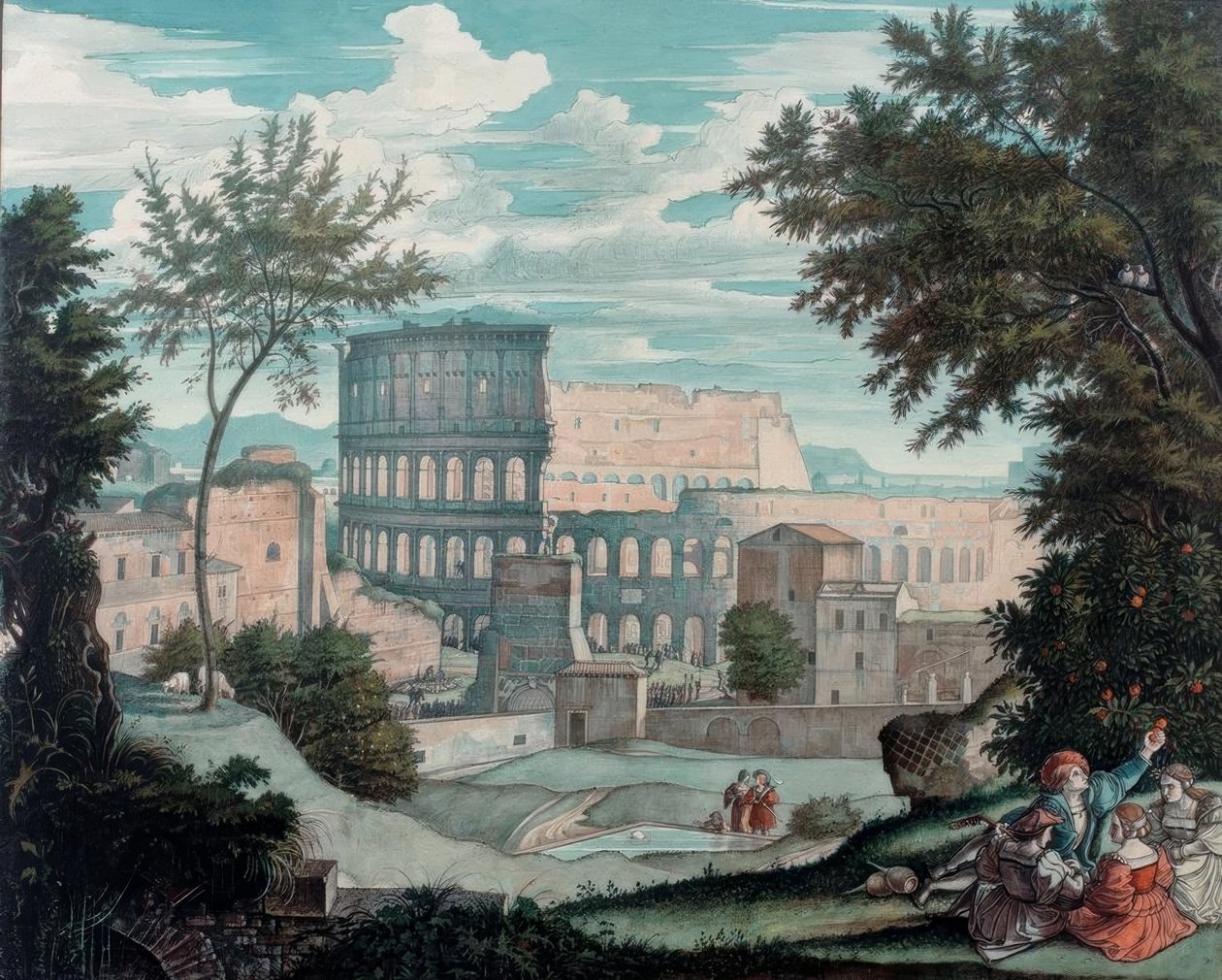 Colosseum ja romanttiset hahmot tekijältä Franz Horny