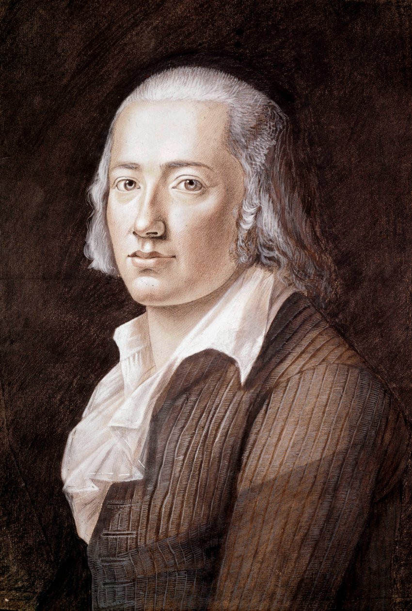 Friedrich Holderlin (pastelli paperille) tekijältä Franz Karl Hiemer