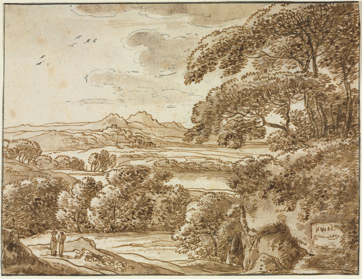 Maisema, n. 1780. tekijältä Franz Kobell
