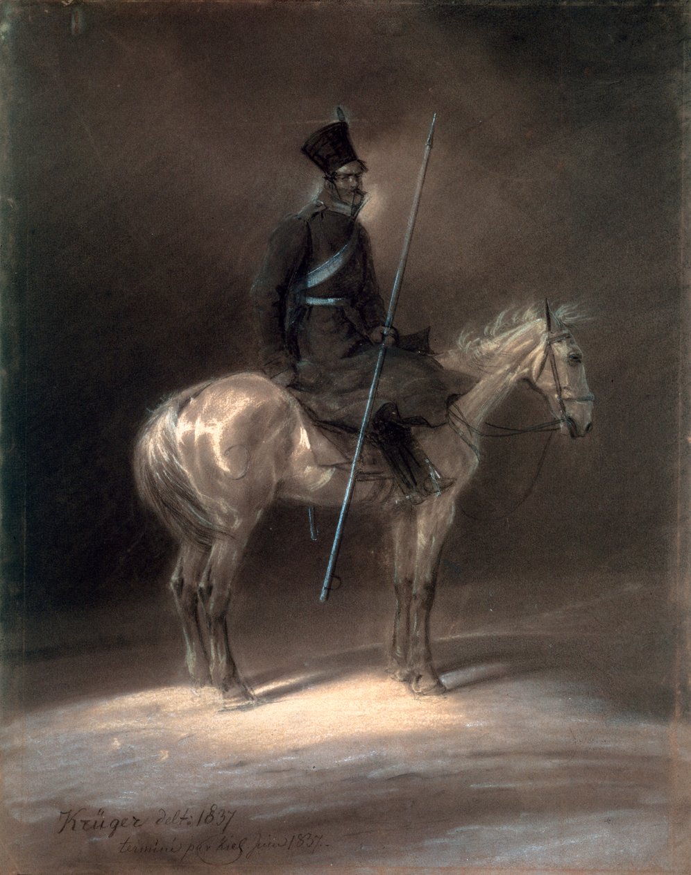 Kasakka hevosen selässä, 1837. tekijältä Franz Krüger