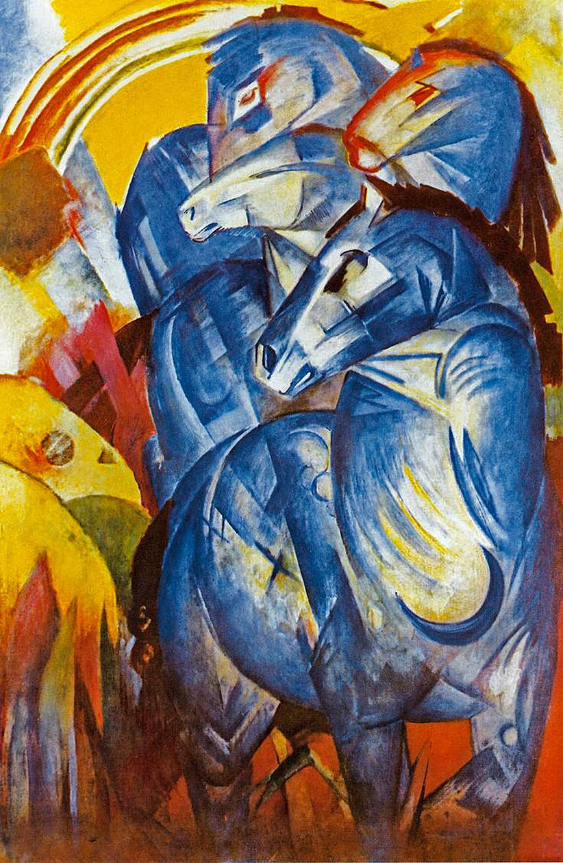Sinisten hevosten torni, 1913 tekijältä Franz Marc
