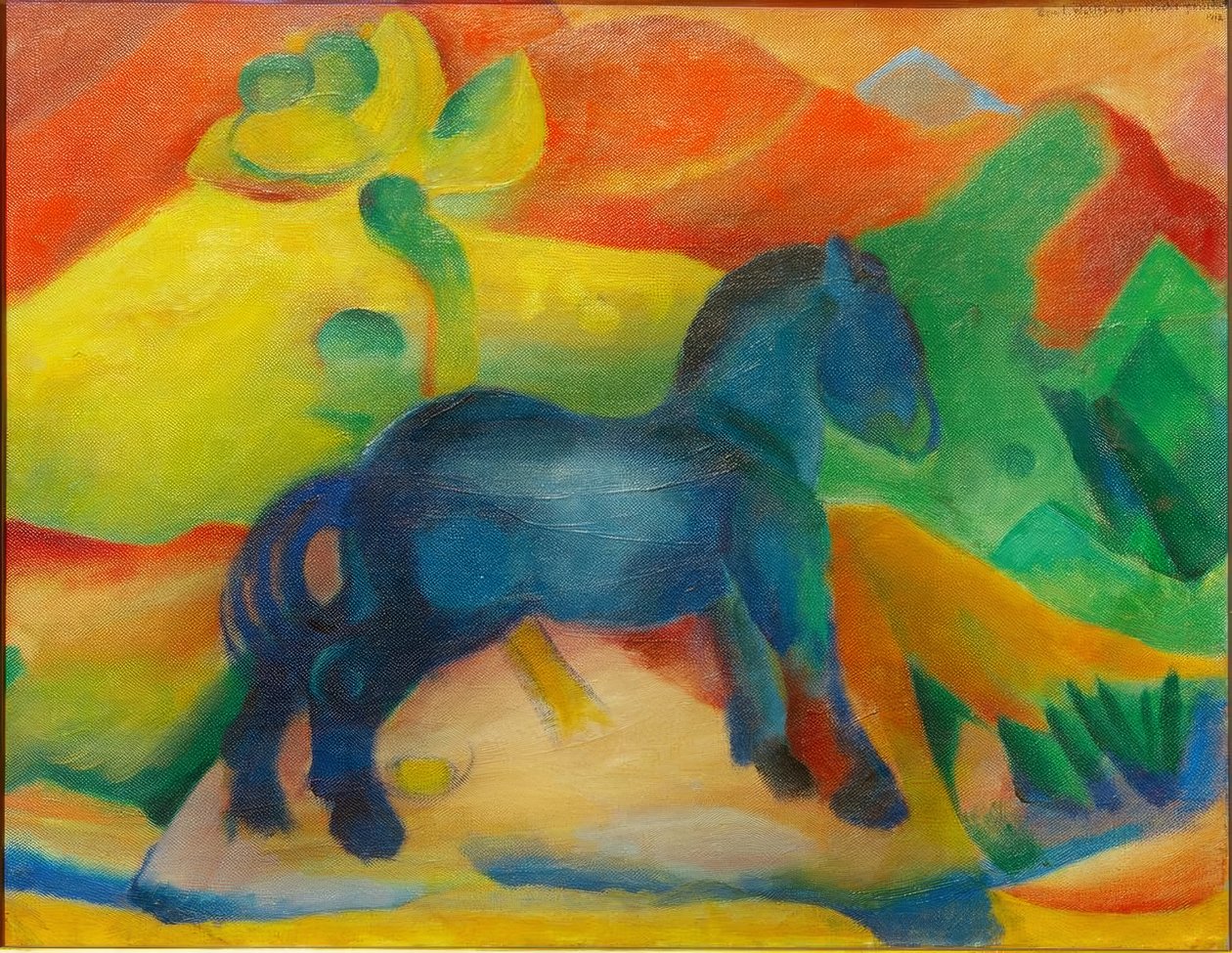 Blaues Pferdchen, Kinderbild tekijältä Franz Marc