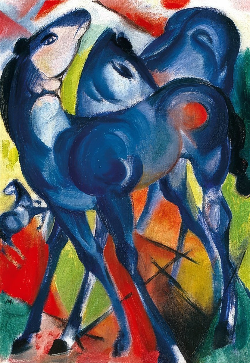 Siniset varsat. 1913 tekijältä Franz Marc