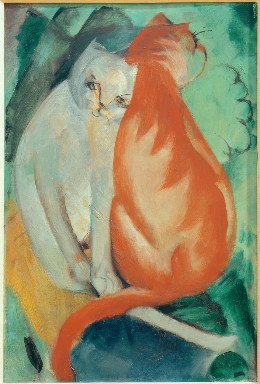 Katzen, rot und weiß tekijältä Franz Marc