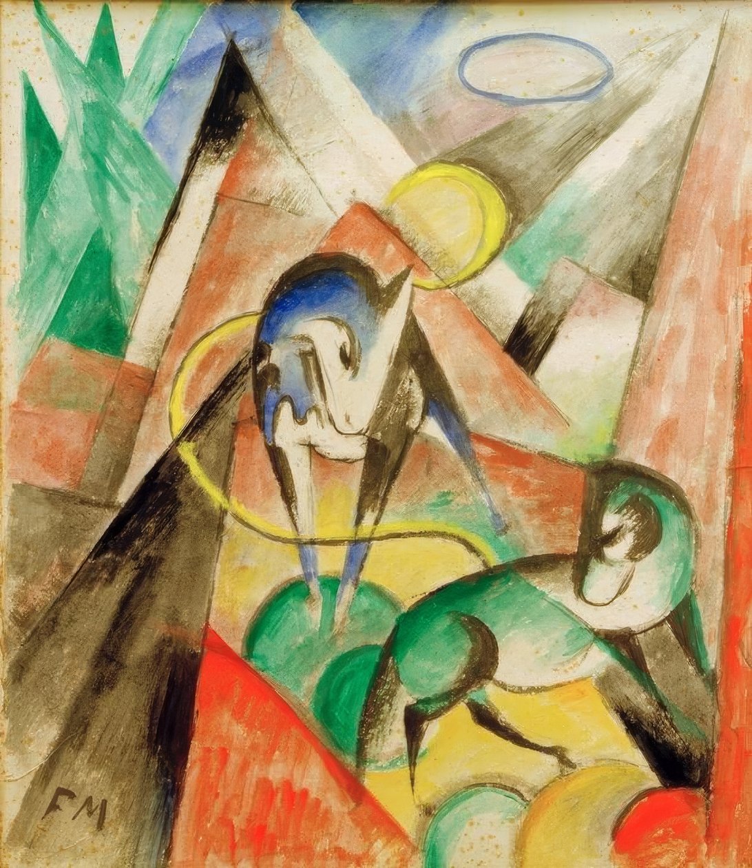 Landschaft mit zwei Pferden tekijältä Franz Marc