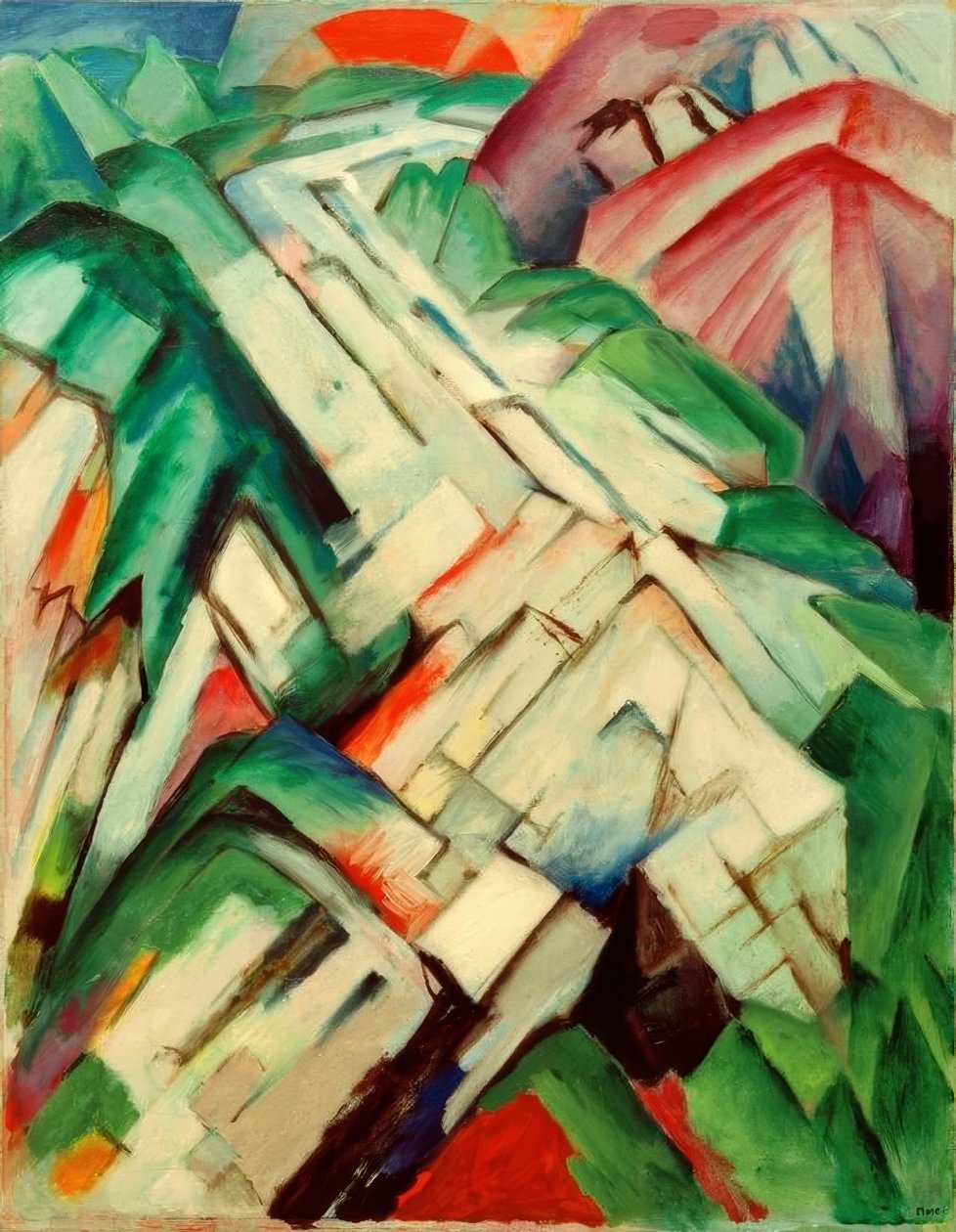 Kivinen polku (Vuoret / Maisema) tekijältä Franz Marc