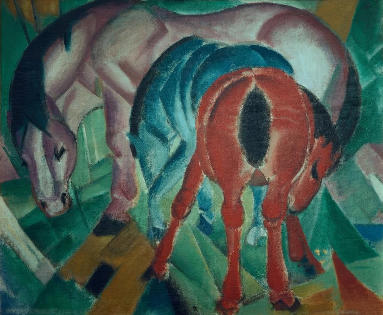 Stute mit Fohlen tekijältä Franz Marc
