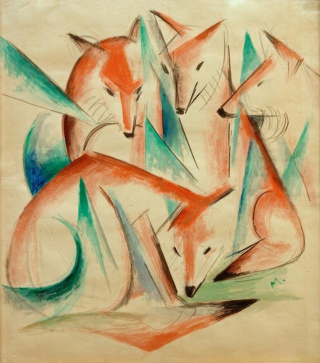 Vier Füchse tekijältä Franz Marc