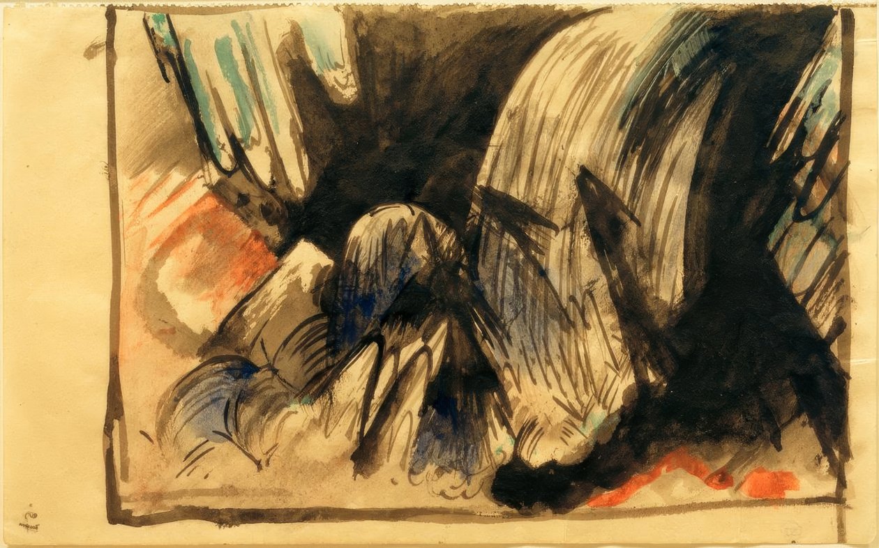 Wasserfall im Gebirge tekijältä Franz Marc