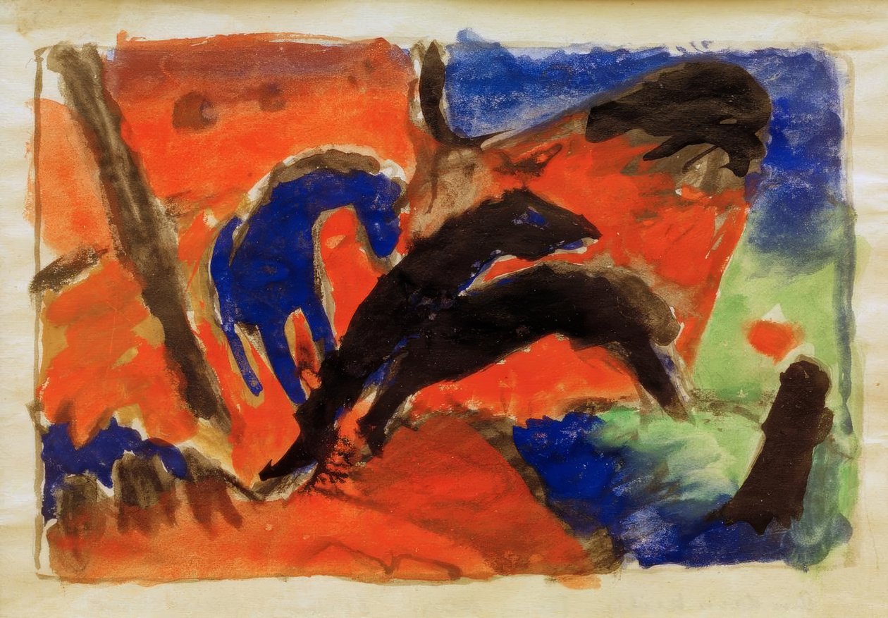 Zwei Pferde (Springende Pferde) tekijältä Franz Marc