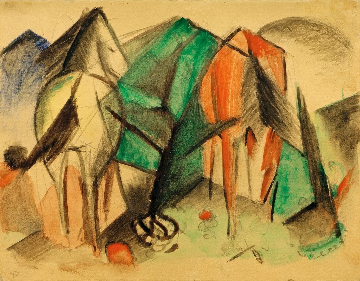 Zwei Pferde tekijältä Franz Marc